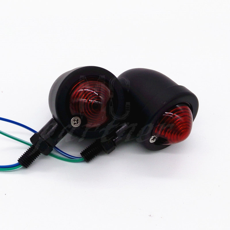 2x Black Motorcycle Turn Signals for Mini Bullet Blinker Red Indicator Lights Lamp Q