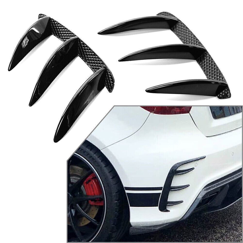 for Benz W176 A200 A250 A45 Gloss Black Rear Bumper Splitter Canard Air Vent Q