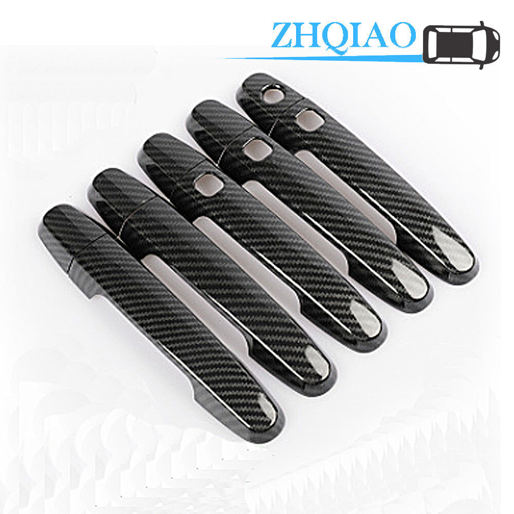 Glossy Carbon Fiber for Smart Door Handle Cover Trim Fit for Toyota RAV4 09-12
