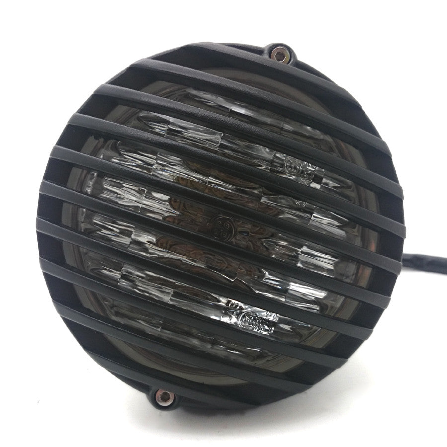5 Black Retro Scalloped Finned Headlight Grill for Harley Bobber Chopper Custom Q