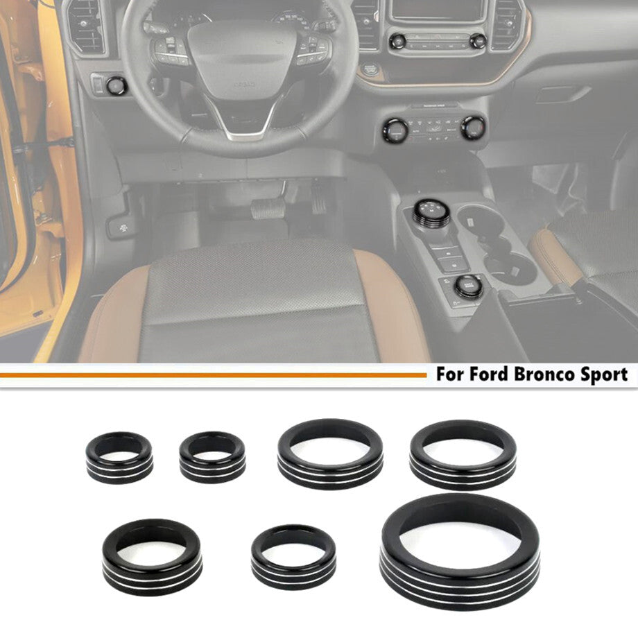Car Inner Switch Knob Cover Trim  for ford  Bronco Sport 21-2024 Accessories Black
