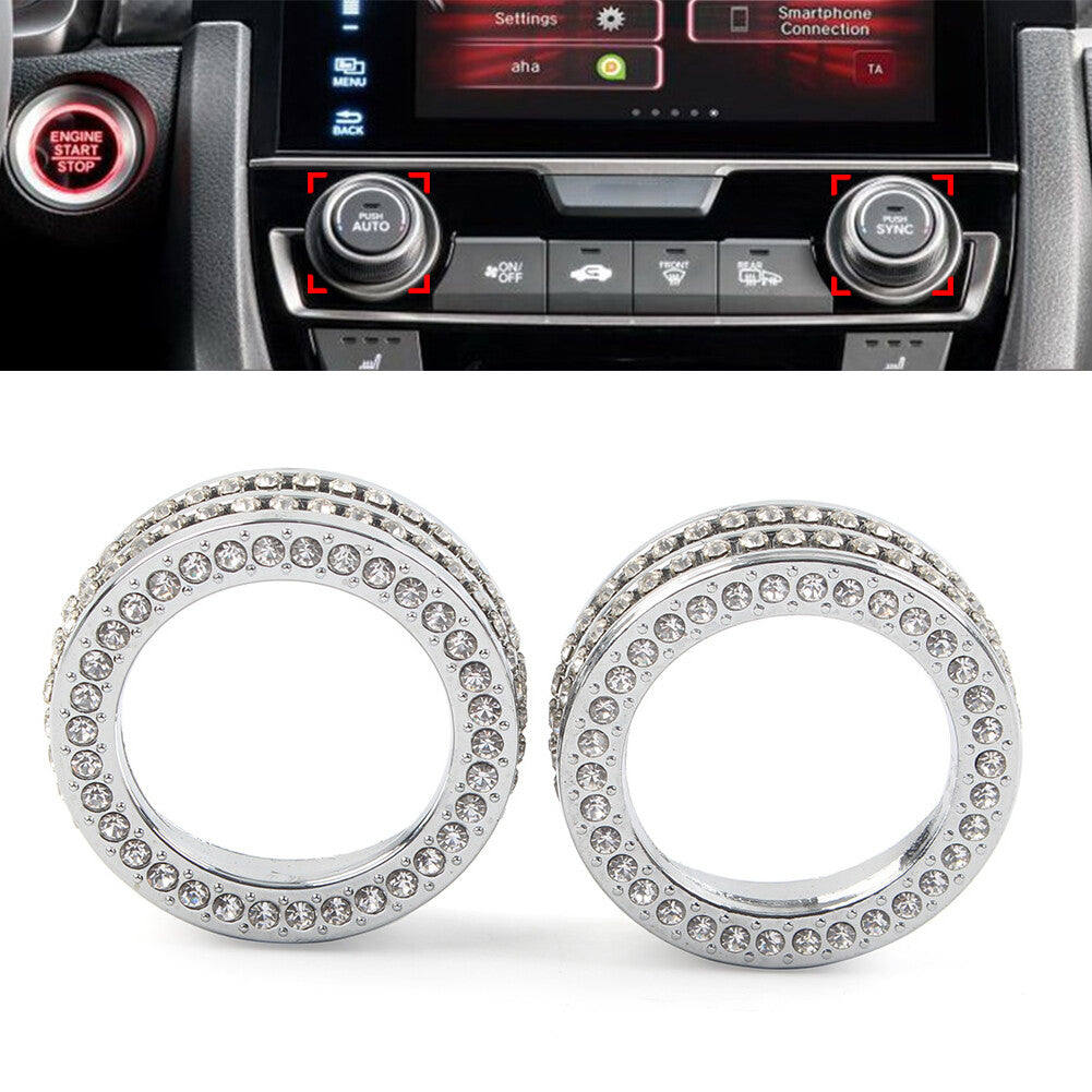 Center Console AC Switch Diamond Ring Cover Trim for Honda for Civic 10th Generation