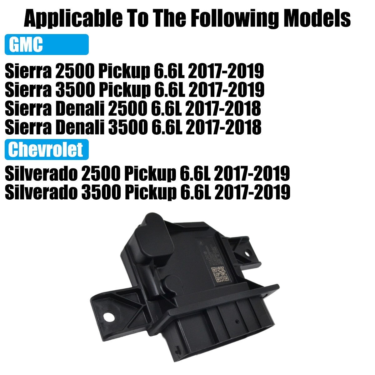 Fuel pump control module 13540018 is compatible with Silverado for Sierra .