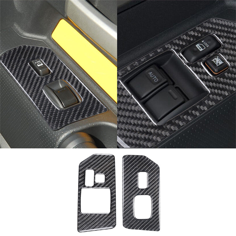 Carbon Fiber Window Lift Switch Button Trim For Toyot@ FJ Cruiser 2007-21 A-type