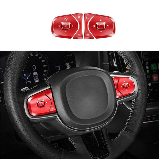 Fit for Volvo S60 2019 2020-2023 Matte Red Steering Wheel Button Cover Trim 6PCS