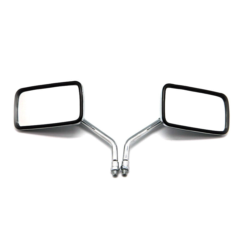 Universal 2X Motorcycle All-Terrain Vehicle Bicycle Rectangular Rearview Mirror Side Mirror Aluminum Rod - n