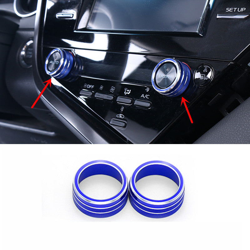 Blue Console Air Condition Adjust knob Ring Cover for Toyota for Camry 2018-2024