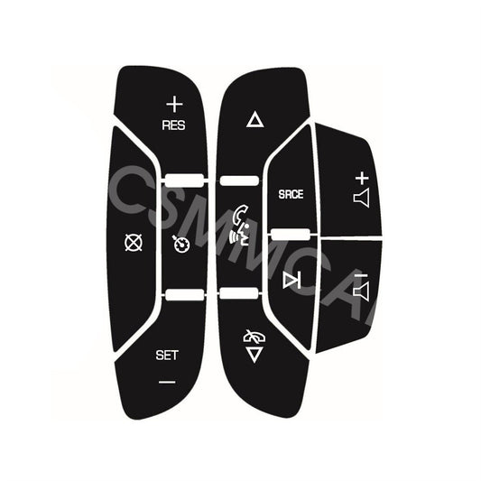 Fit for Chevrolet Tahoe 2003-2006 Car Steering Wheel Button Vinyl Sticker Trim Q