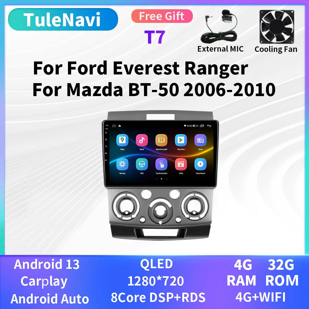 for Ford Everest Ranger for Mazda BT-50 2006-2010 Car Radio Multimedia Player 4G GPS