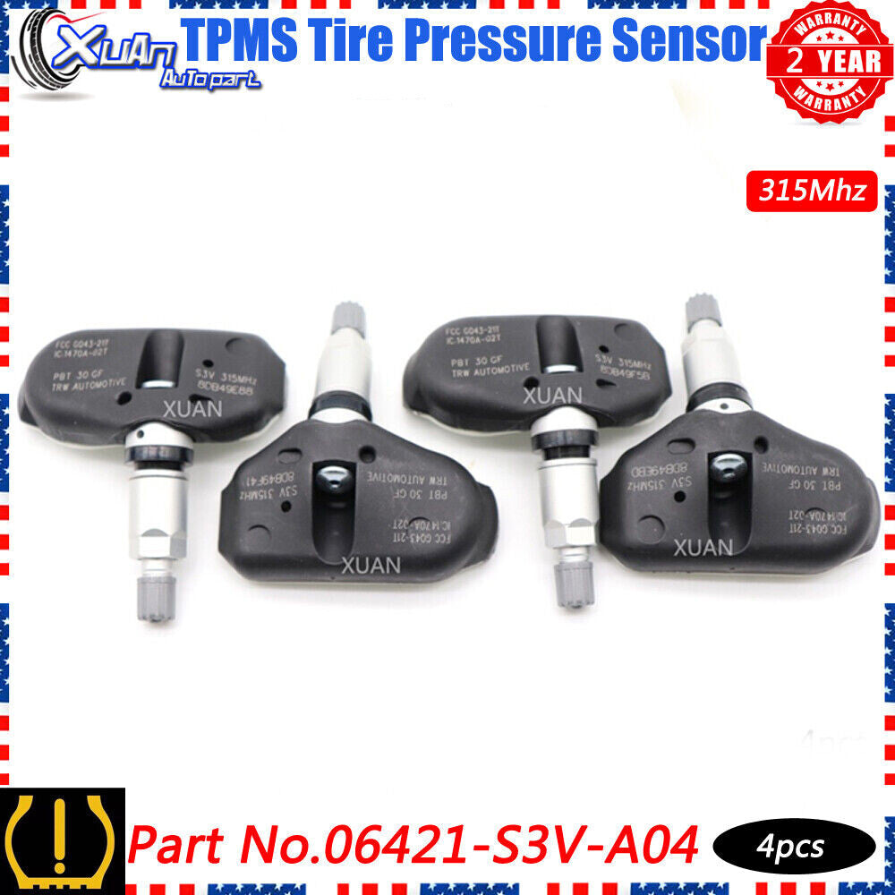 4-piece tire pressure sensor TMPS 06421-S3V-A04 for Honda Odyssey Pilot Ridgeline v