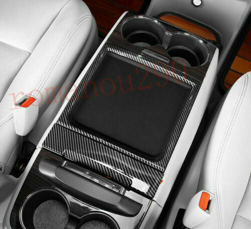 for Toyota for Sienna 2015-2020 Carbon Fiber Look Front Cup Holder Panel Cover Trim