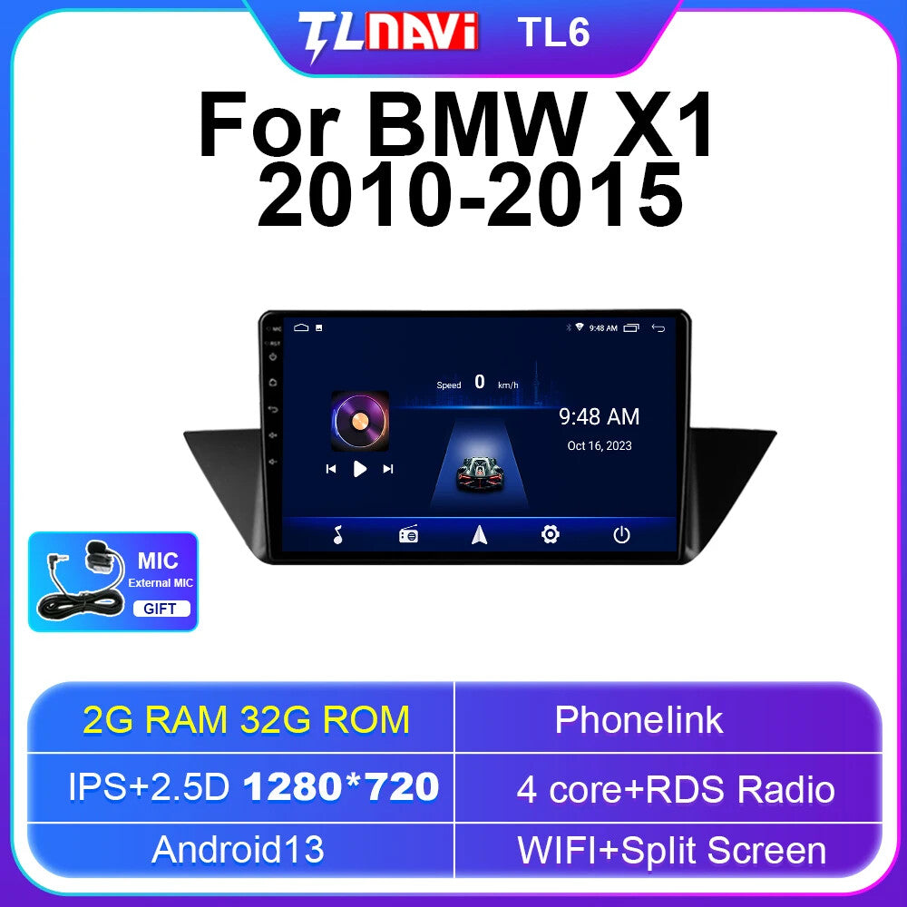 for BMW X1 E84QLED Car Radio Auto Multimedia Video Player GPS Navigation Carplay
