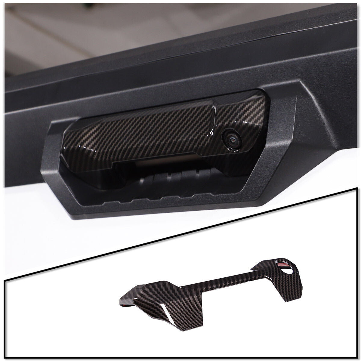 Carbon Fiber ABS Center Control Air Socket Frame Trim for Tacoma 2011-15- v