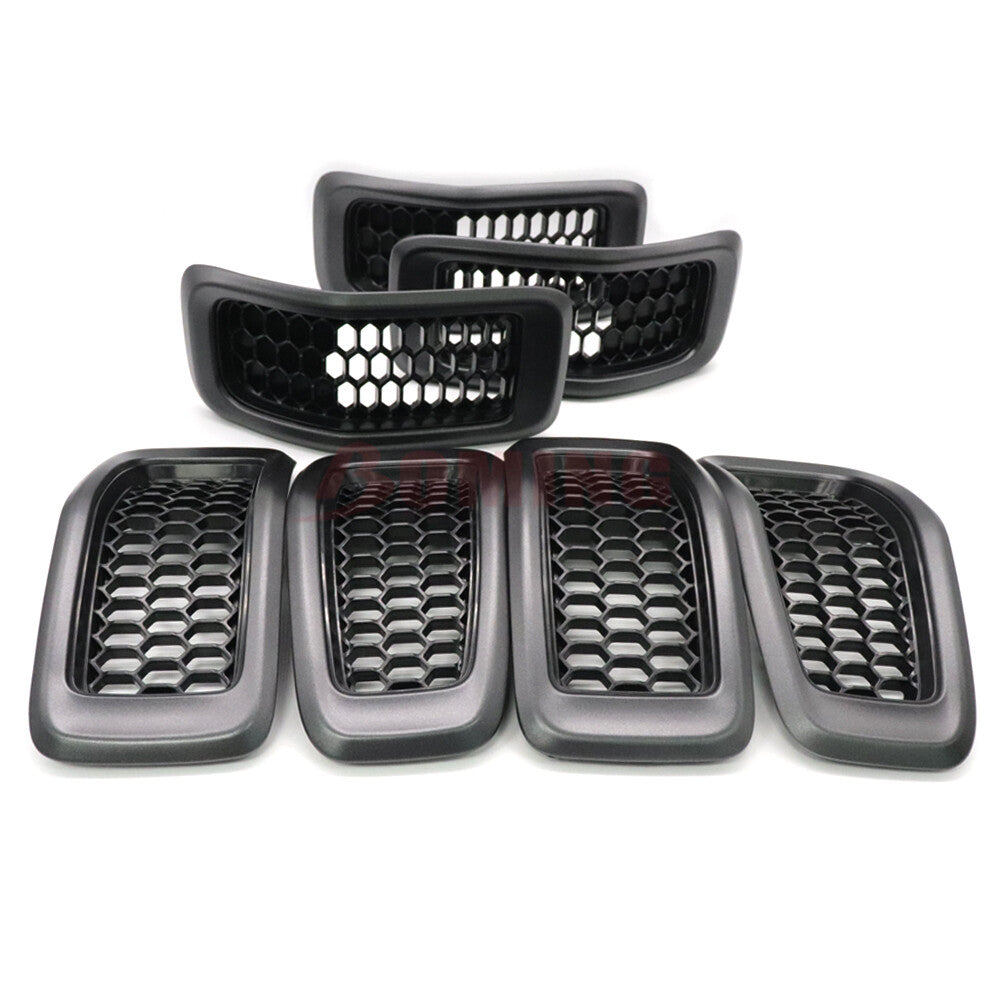 New 6CY39XS9AC Front Grille Gray Frame w/Black Insert For 2014-18 for Jeep Cherokee