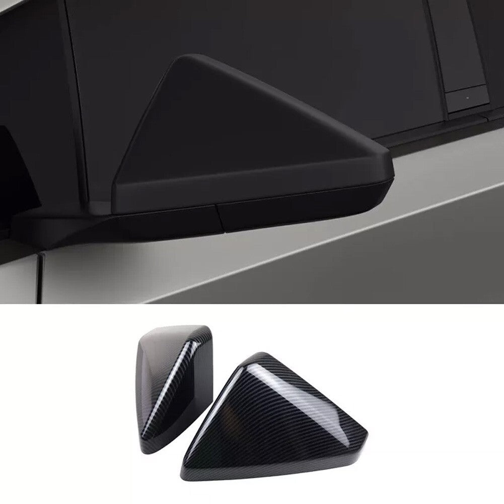 2X for Tesla For Cybertruck 24 Carbon Fiber Exterior Rear View Mirror Cover Trim