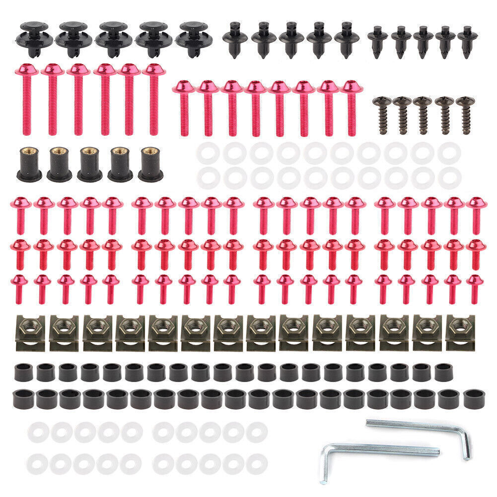 Red Fairing Bolt Kit body Screws Nuts Set w/ Box Fit for Honda CBR250R CBR300R
