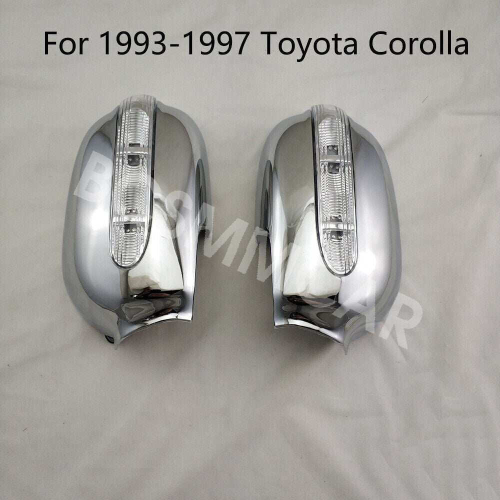 Side Mirror Covers Molding Trims W/LED Light Fit For 1993-1997 for Toyota for Corolla