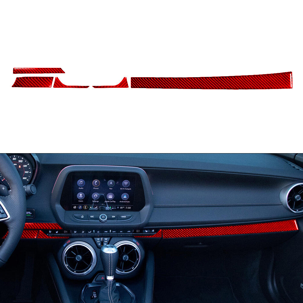 Carbon Fiber Center Gear Shift Panel Cover Trim For Explorer 2020-2023 v