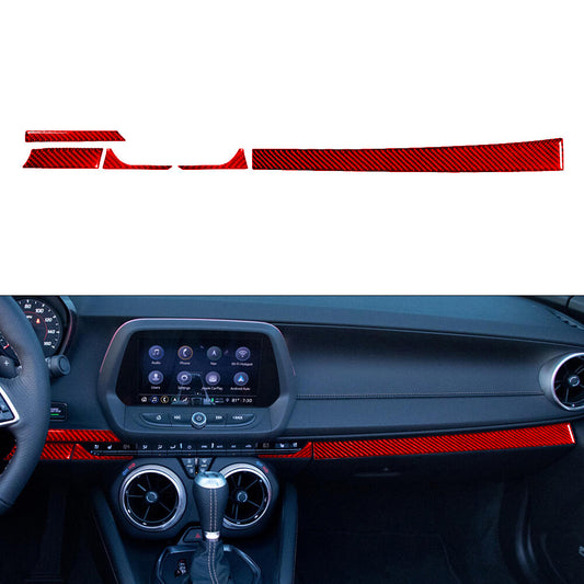 Carbon Fiber Center Gear Shift Panel Cover Trim For Explorer 2020-2023 v