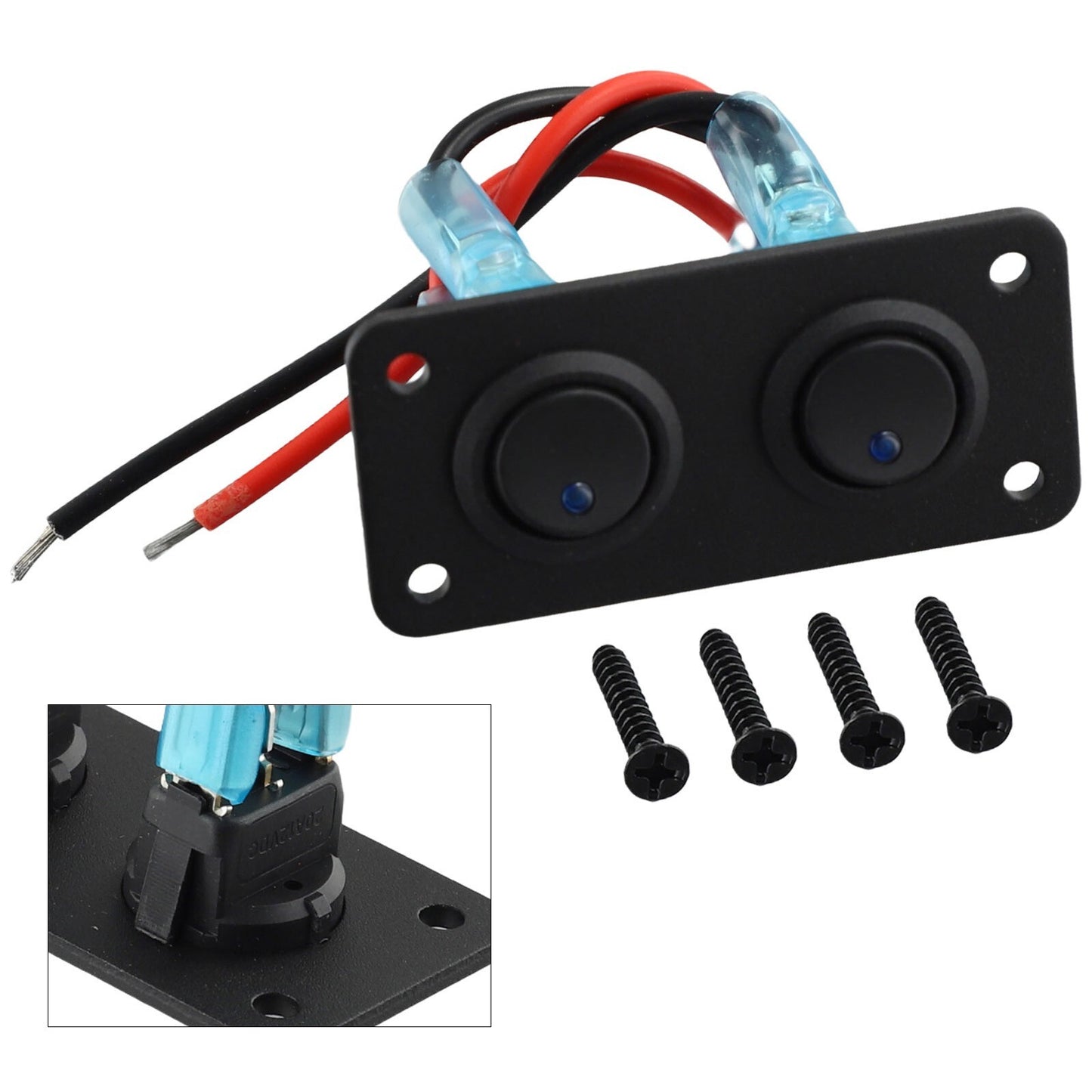 Switch Panel Rocker 1pcs 2 Gang 72*40mm Parts Replacement v