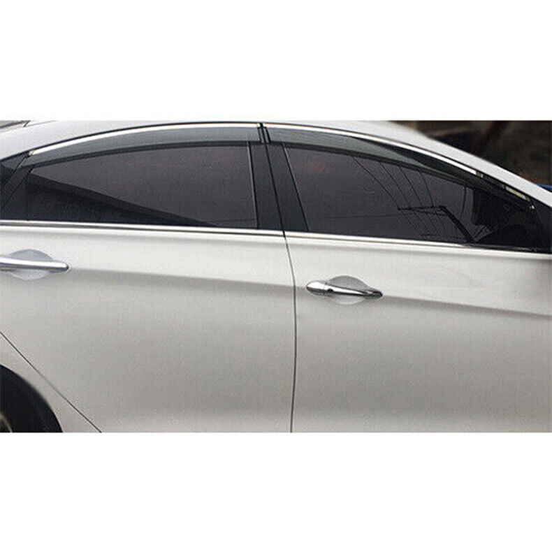 for Hyundai Sonata 2011-14 W/Chrome Window Visor Vent Shade Sun Rain Guard Trim