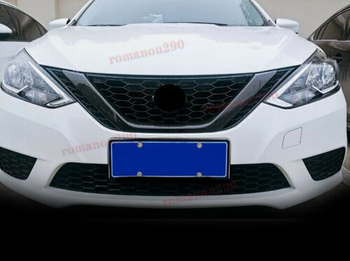 2x for Nissan Sentra 2016-19 Carbon Fiber Front GrilleRear Door Lid Cover Trim