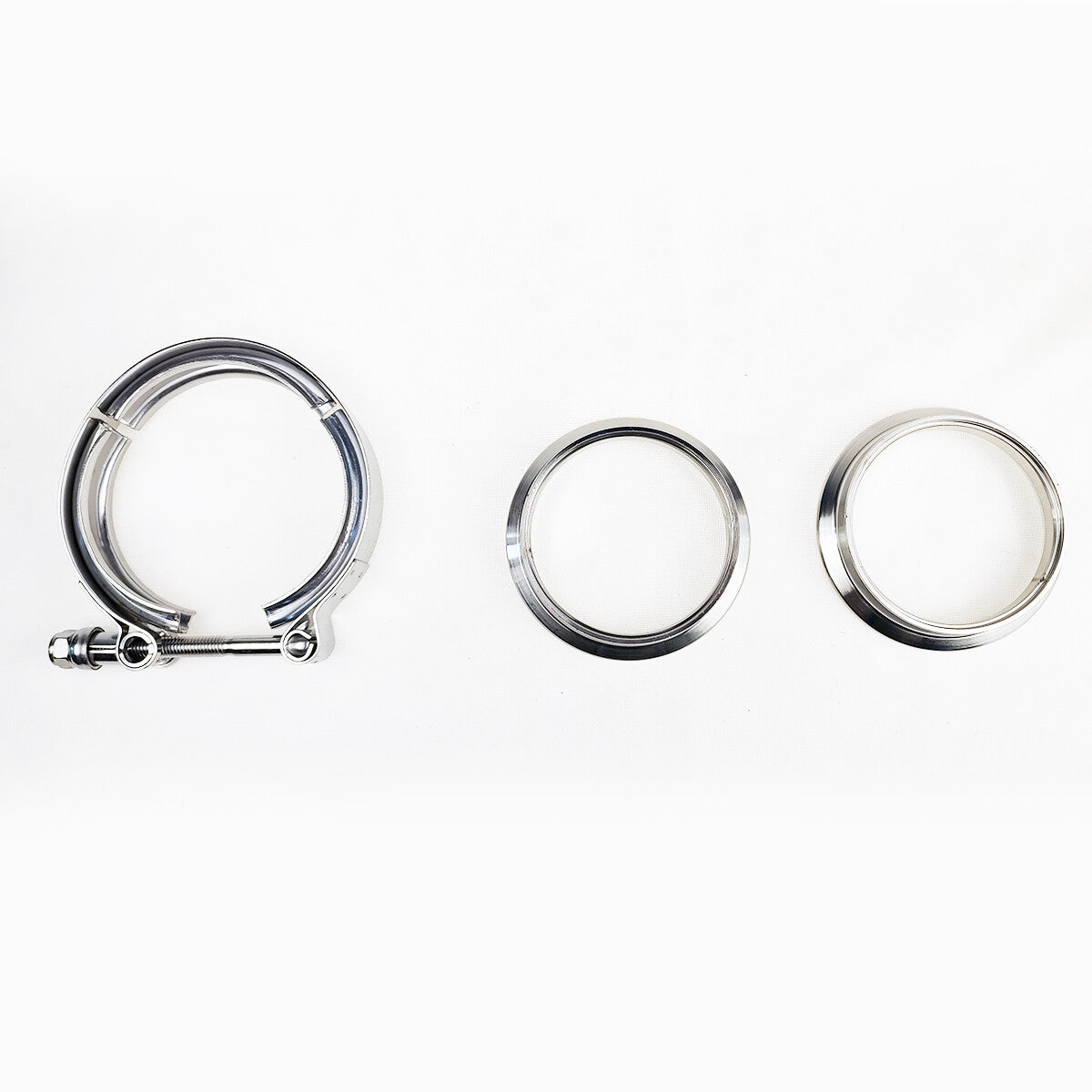 3-inch stainless steel V-band bolt clamps and 2 male and female flanges are suitable for turbine tubes.