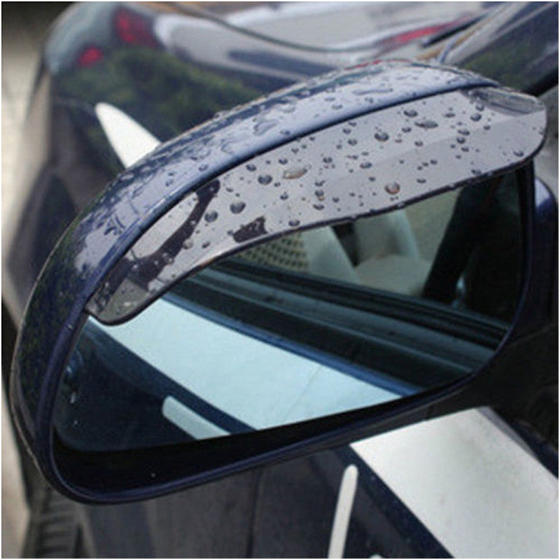 A pair of car accessories rearview mirror rain covers to protect against rain while driving in the rain. n