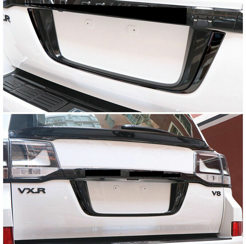 for Land Cruiser LC/FJ200 2008-2021 Rear License Plate Cover Frame Glossy Black