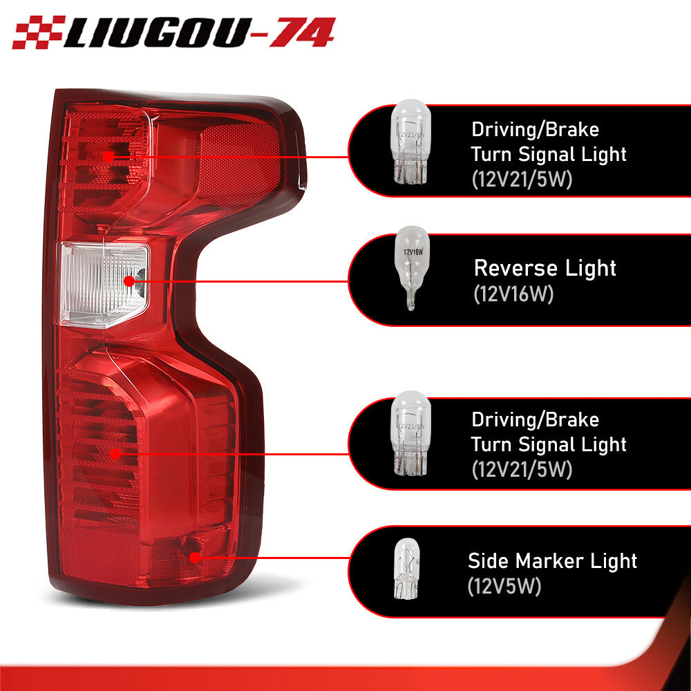 Fits 2019 - 2021 for Silverado 1500 Tail Light Brake Light Right Side - v