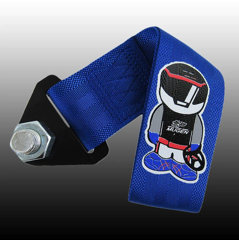 Car tow cover, trunk boot, bumper, tow hook, blue, for Mugen General