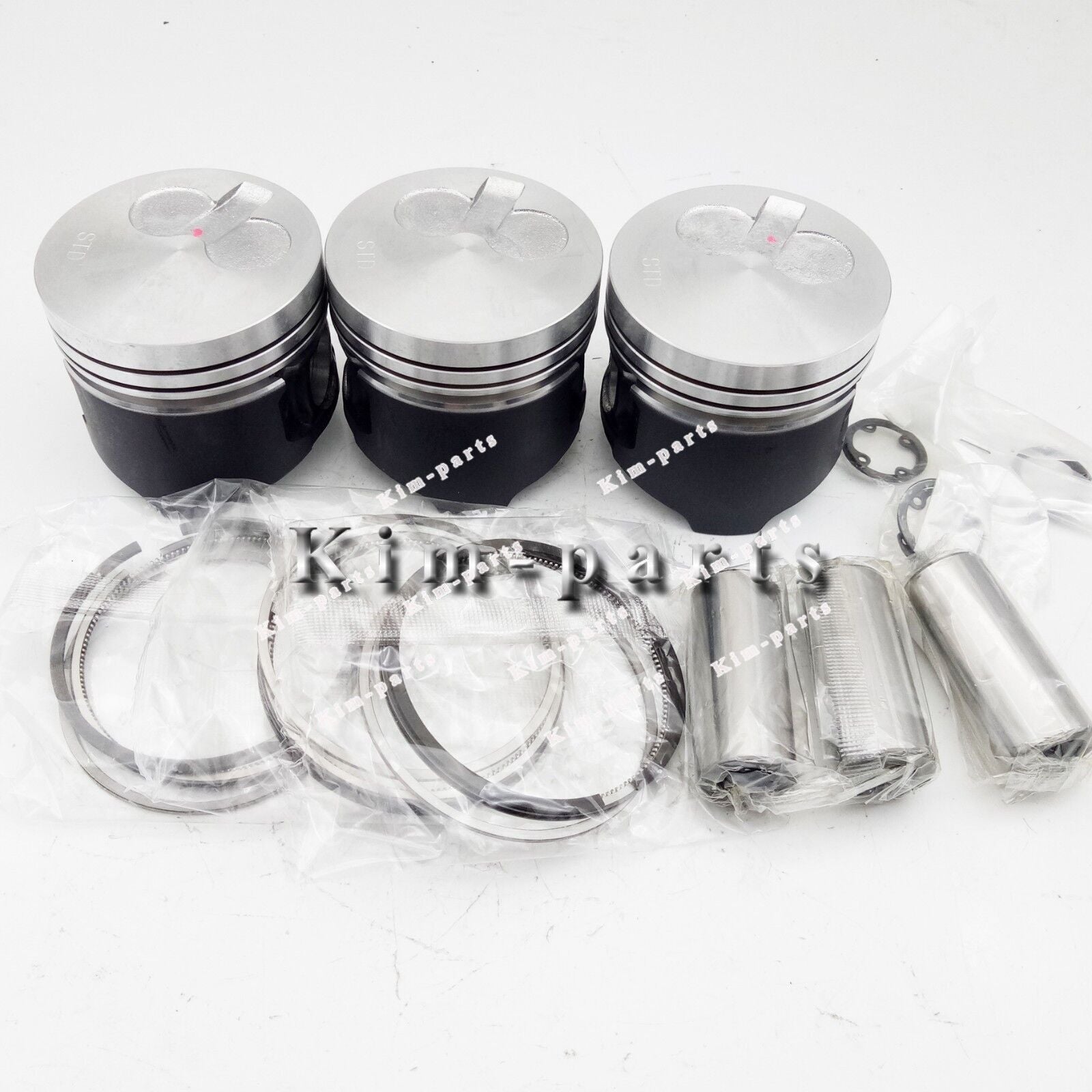 3 sets of STD piston kits + ring sets for 3TNV70-HGE 3TNV70 3D70 engines
