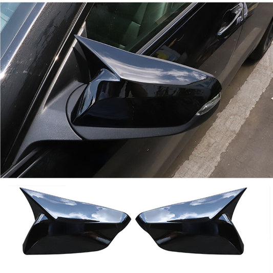2X Piano Black Ox Horn Rearview Mirror Cover Trim for Chevrolet Malibu 2016-2021