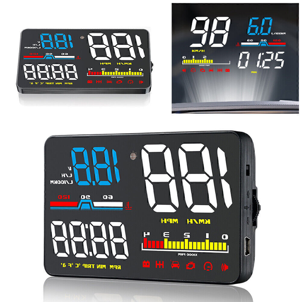 HUD D5000 OBD2 Head-Up Display, Digital Speedometer Projector, Overspeed Alarm