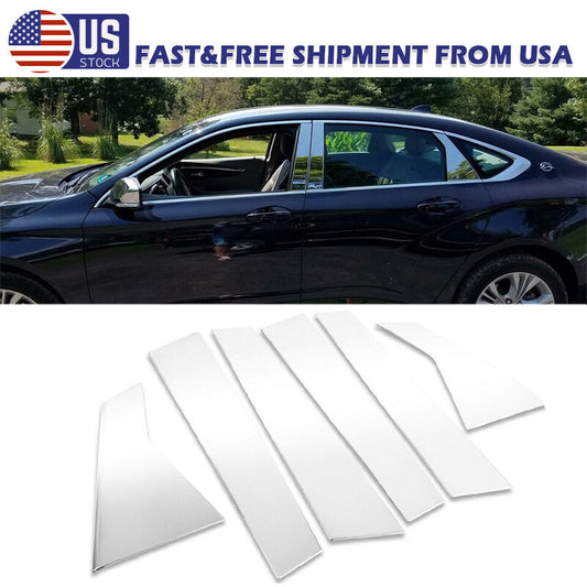 Suitable for 2014-2020 for Chevrolet Impala center door chrome pillar mirror window trim 6x