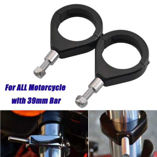 39mm fork clamp turn signal mounting bracket fits for Harley Dyna Sportster in black. n