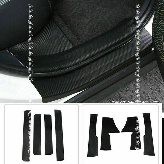 8X for Toyota RAV4 2019-2022 Leather Door Sill Scuff Plate Guard Protector Trim