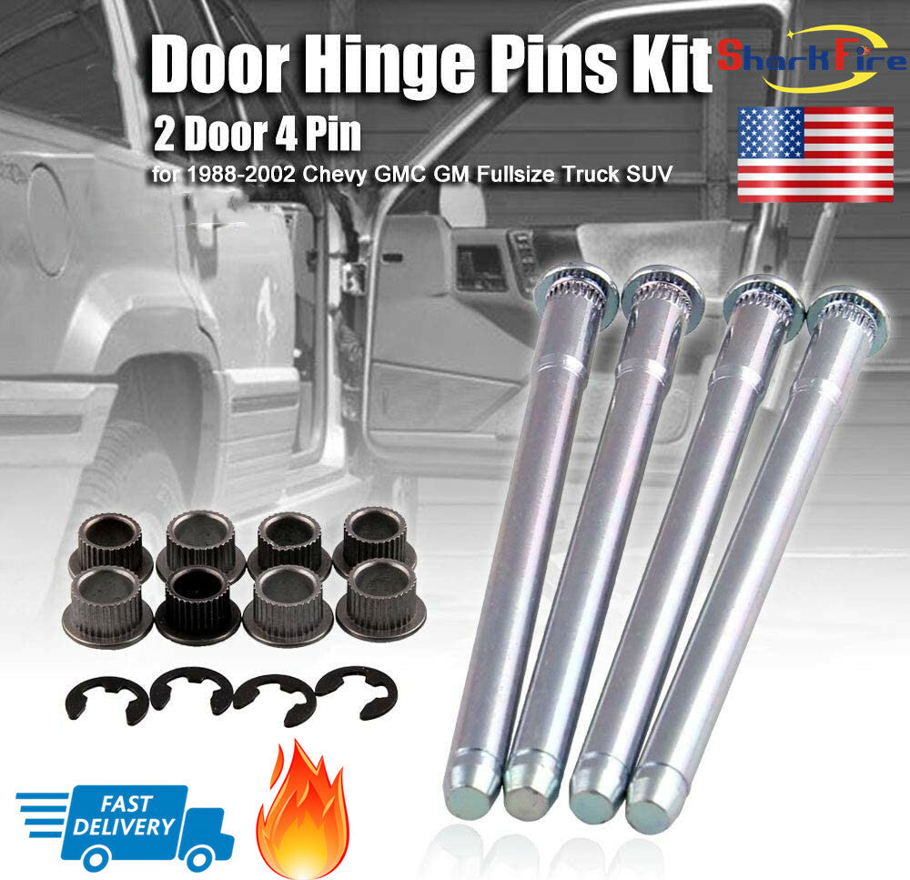 Door hinge pin and bushing repair kit roller compatible with for Chevrolet for GMC truck SUV