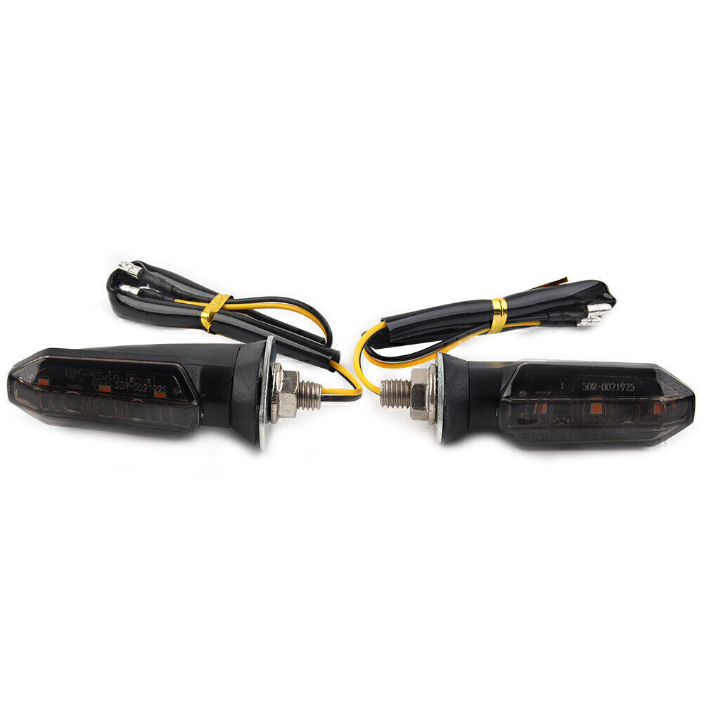2X Universal Motorcycle LED Smoke Turn Signal Indicator Amber Blinker Light Q