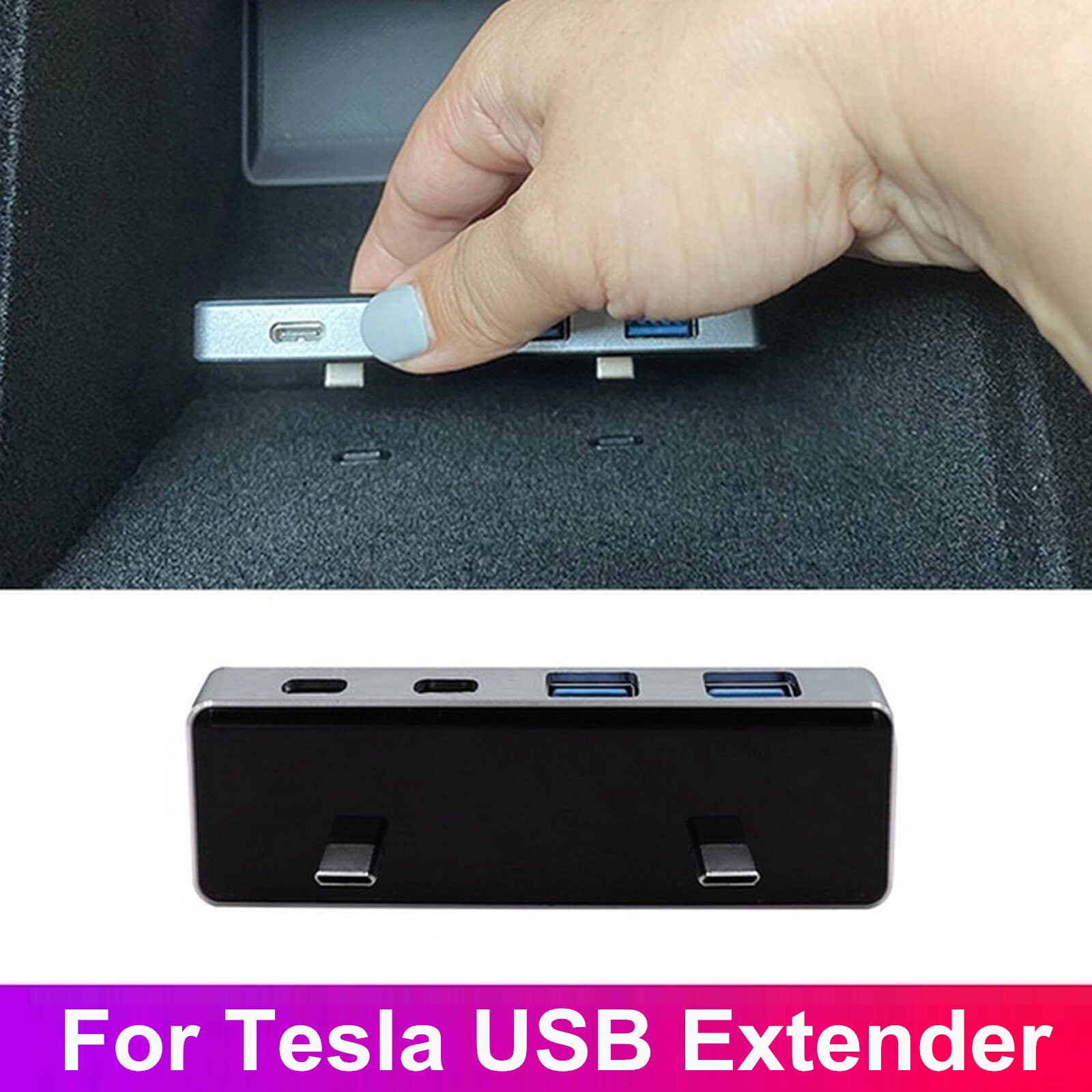 Fit Model 3 Y 2021 USB Hub Dock Console Phone Fast Charger Adapter - n