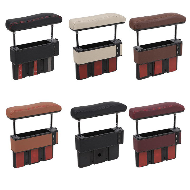 Universal driver's for seat pocket storage armrest box storage bag holder USB PU leather - n
