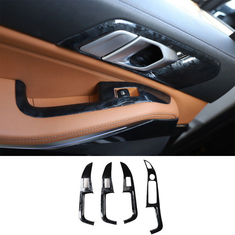 for BMW X5 G05 2019-2023 Black Wood Grain Window Lift Panel Switch Cover Trim 4P