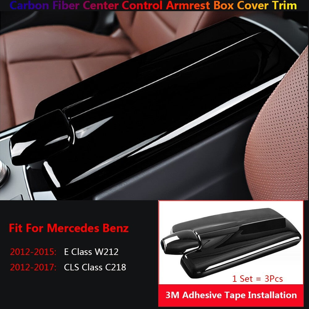 Black for Mercedes-Benz CLS C218 W212 Car Center Console Armrest Box Cover Trims