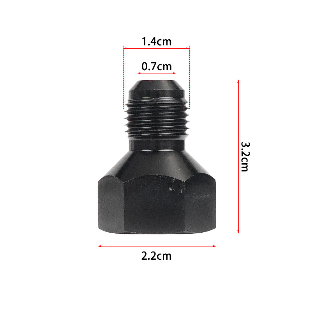 2Pcs 8AN Female to 6AN Male Flare Reducer Fitting Fuel Adapter AN8 to AN6 Black