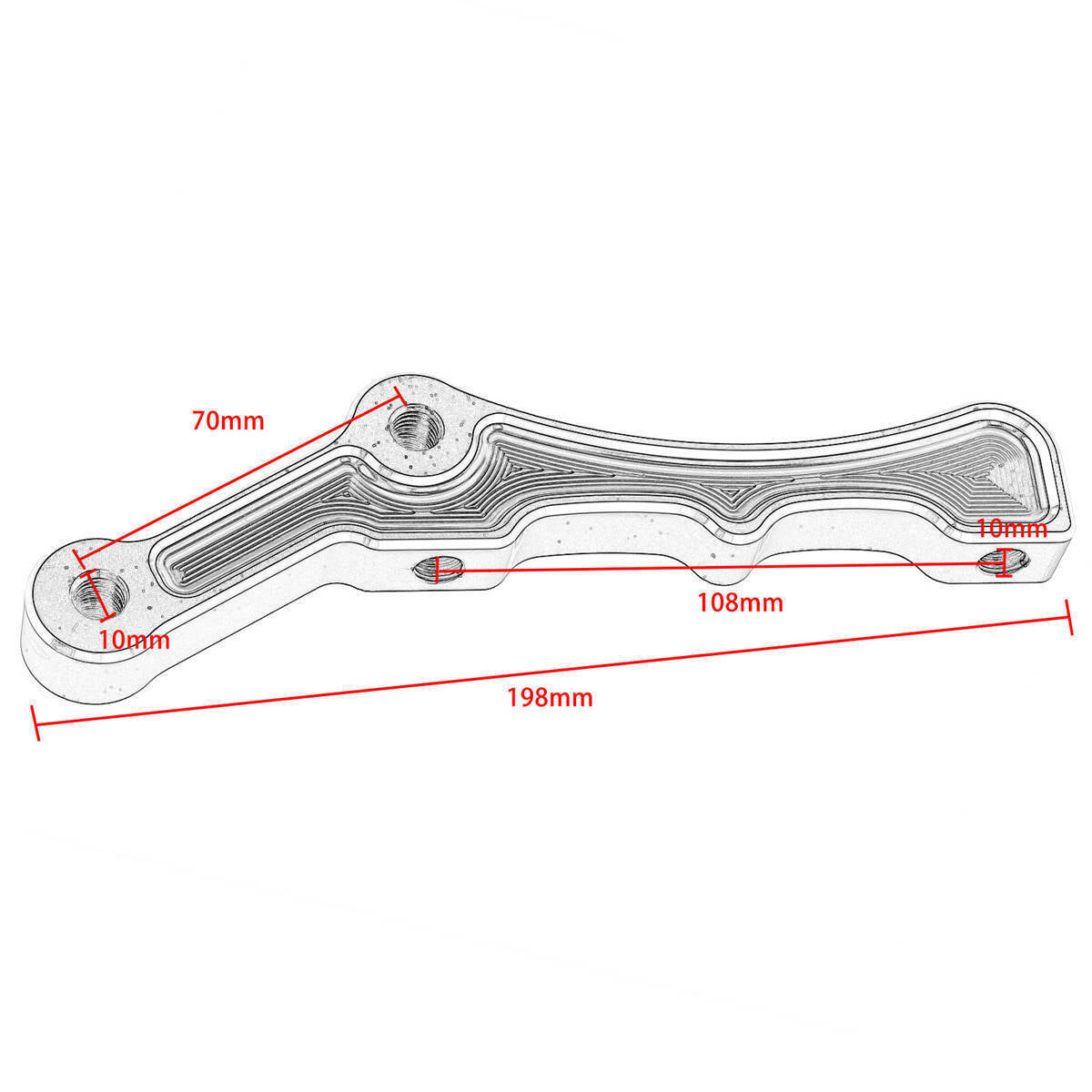 2-piece radial brake caliper bracket for front disc brake caliper mounting to for Harley Black n