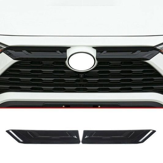 for Toyota Rav4 19-2023 Piano Black Front Engine Hood Panel Cover Trim Decor 2P