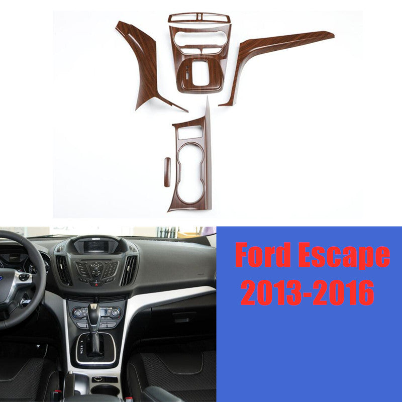 For 2013-2016 Escape Wood Grain Console Gear Shift Panel Strip Cover Trim n