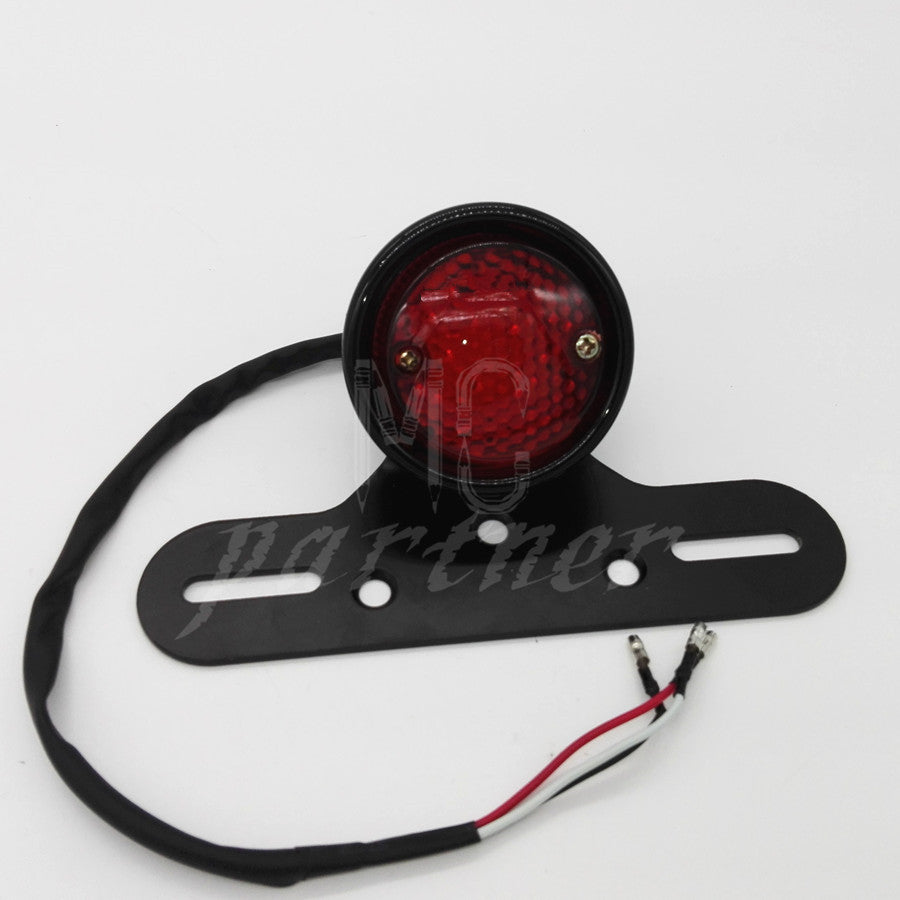 Motorcycle Black LED Tail Brake License Plate Light For Bobber Chopper Custom Q