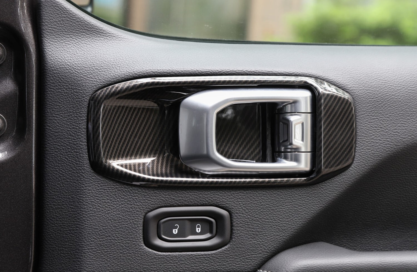 Door Handle Bowl Cover Decor Trim for Jeep for Wrangler JL 2018+ Carbon Fiber 4Door