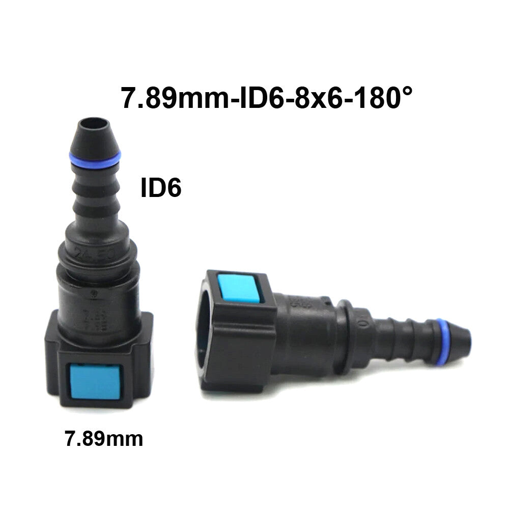 2pcs/lot 7.89mm ID6 8x6 180¡ã Fuel Line Hose Pipe Quick Release Female Connector Q